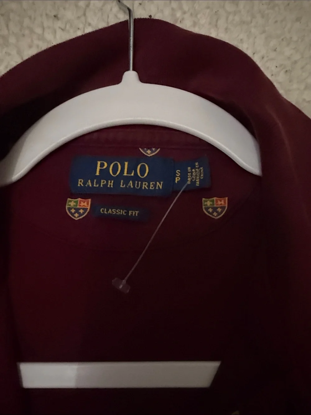 Ralph Lauren Men’s Burgundy Polo with Crest Motif